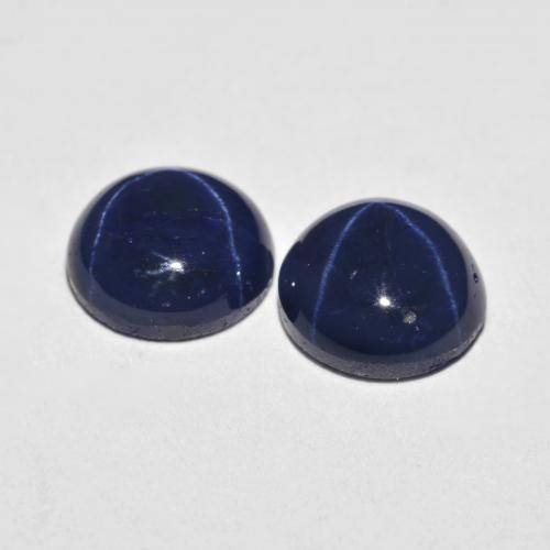 3,68 ct natürliche blauer Stern-Saphir-Edelsteine, Rundschliff, Lichtundurchlässig