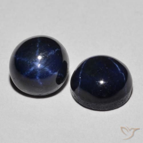 3.09 ct natürliche tiefblau Sternsaphir-Edelsteine, Runden, Lichtundurchlässig
