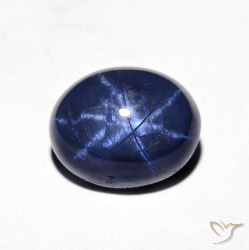 4.28ct Natürlicher Navy blau Sternsaphir, Oval, Lichtundurchlässig
