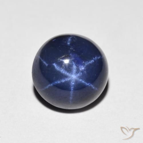2.59ct Natürlicher Navy blau Sternsaphir, Runden, Lichtundurchlässig