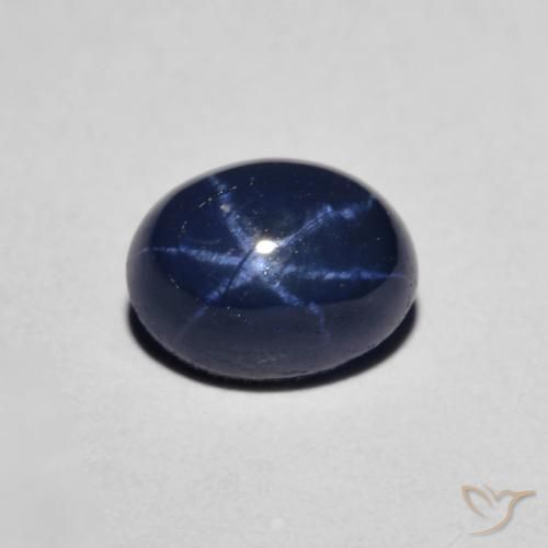 1.58ct Natürlicher Navy blau Sternsaphir, Oval, Lichtundurchlässig