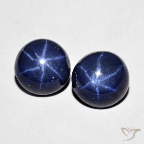 5.16ctw Natürlicher Navy blau Sternsaphir, Runden, Lichtundurchlässig