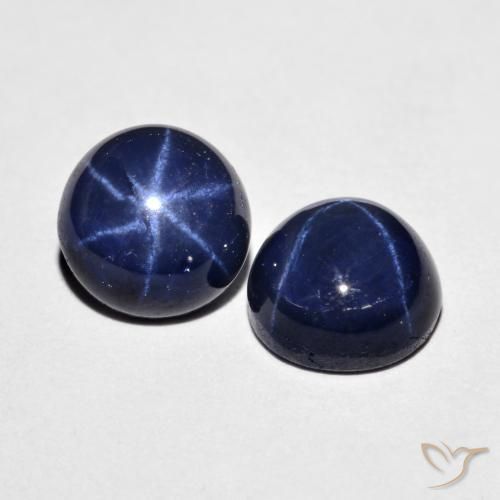 5.16 ct natürliche Navy blau Sternsaphir-Edelsteine, Runden, Lichtundurchlässig