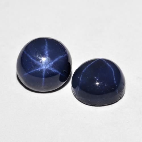 4.87 ct natürliche Navy blau Sternsaphir-Edelsteine, Rund Schliff, Lichtundurchlässig