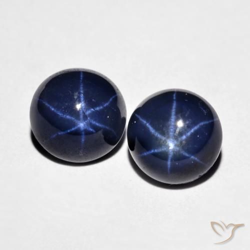 4.88ctw Natürlicher Navy blau Sternsaphir, Runden, Lichtundurchlässig