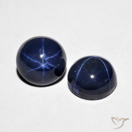 4.88 ct natürliche Navy blau Sternsaphir-Edelsteine, Runden, Lichtundurchlässig