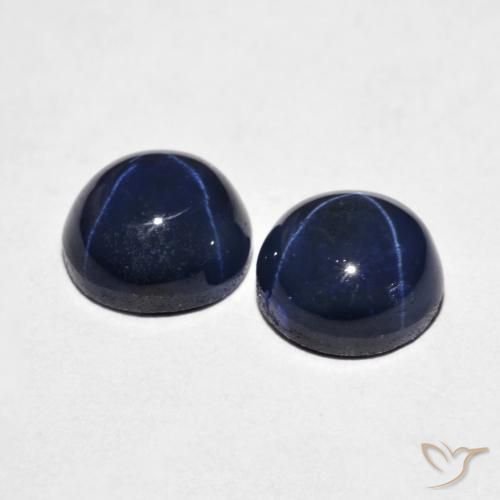 4.88 ct natürliche Navy blau Sternsaphir-Edelsteine, Runden, Lichtundurchlässig