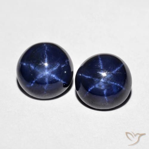 4.11ctw Natürlicher Navy blau Sternsaphir, Runden, Lichtundurchlässig