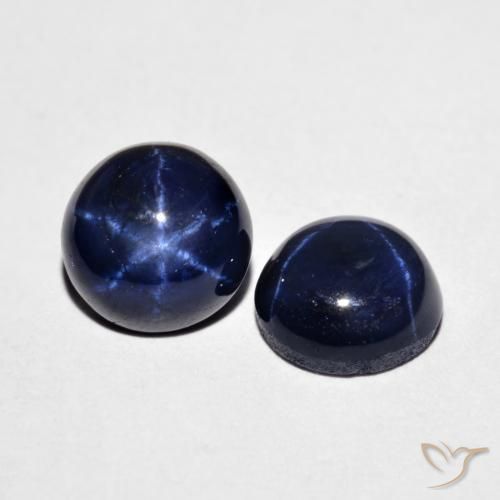 4.11 ct natürliche Navy blau Sternsaphir-Edelsteine, Runden, Lichtundurchlässig