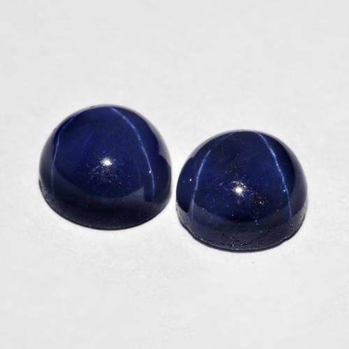 5,25 ct natürliche blauer Stern-Saphir-Edelsteine, Rundschliff, Lichtundurchlässig
