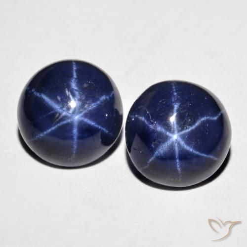 8,96 ct natürliche blauer Stern-Saphir-Edelsteine, Rundschliff, Lichtundurchlässig