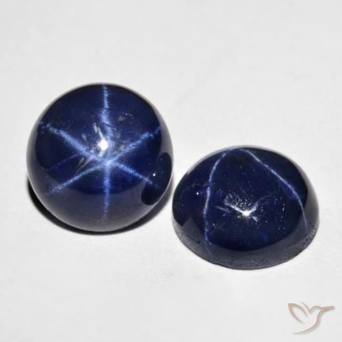 8,96 ct natürliche blauer Stern-Saphir-Edelsteine, Rundschliff, Lichtundurchlässig