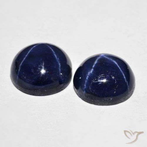 8,96 ct natürliche blauer Stern-Saphir-Edelsteine, Rundschliff, Lichtundurchlässig