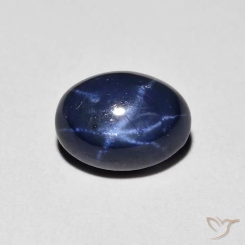 1.58ct Natürlicher Navy blau Sternsaphir, Oval, Lichtundurchlässig