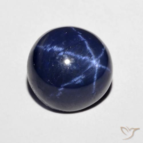 4.46ct Natürlicher Navy blau Sternsaphir, Runden, Lichtundurchlässig