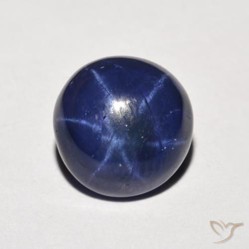 3.88ct Natürlicher Navy blau Sternsaphir, Runden, Lichtundurchlässig