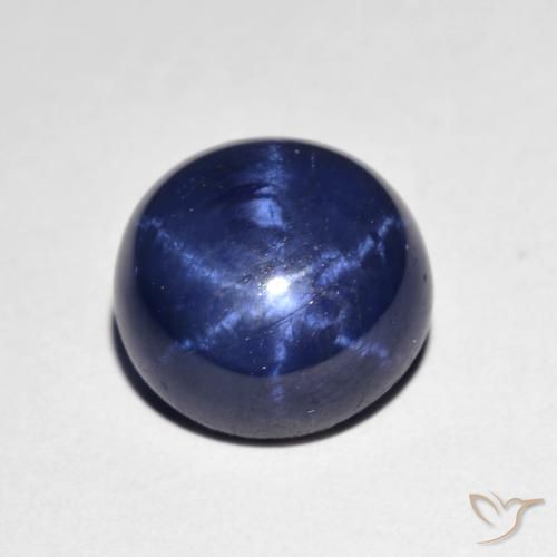 4.24ct Natürlicher Navy blau Sternsaphir, Runden, Lichtundurchlässig