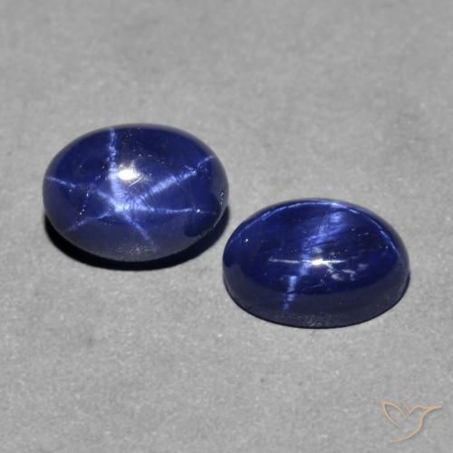 3.09 ct natürliche Navy blau Sternsaphir-Edelsteine, Oval, Lichtundurchlässig