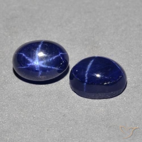 3.46 ct natürliche Navy blau Sternsaphir-Edelsteine, Oval, Lichtundurchlässig
