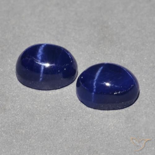 3.46 ct natürliche Navy blau Sternsaphir-Edelsteine, Oval, Lichtundurchlässig