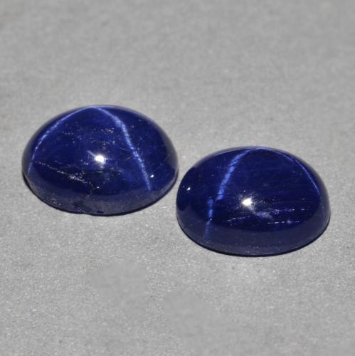 6.06 ct natürliche Navy blau Sternsaphir-Edelsteine, Oval Schliff, Lichtundurchlässig