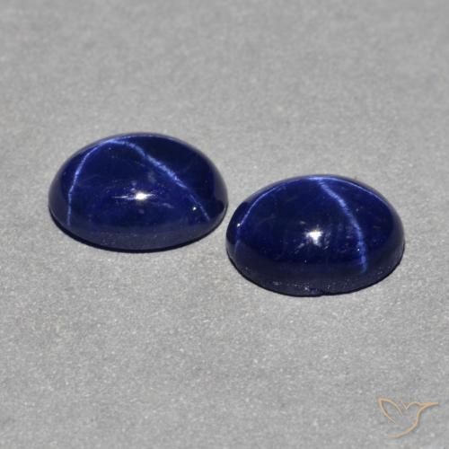 2.48 ct natürliche Navy blau Sternsaphir-Edelsteine, Oval, Lichtundurchlässig