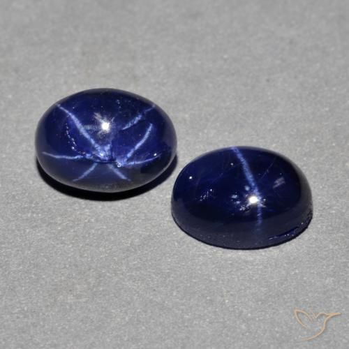 3.18 ct natürliche Navy blau Sternsaphir-Edelsteine, Oval, Lichtundurchlässig