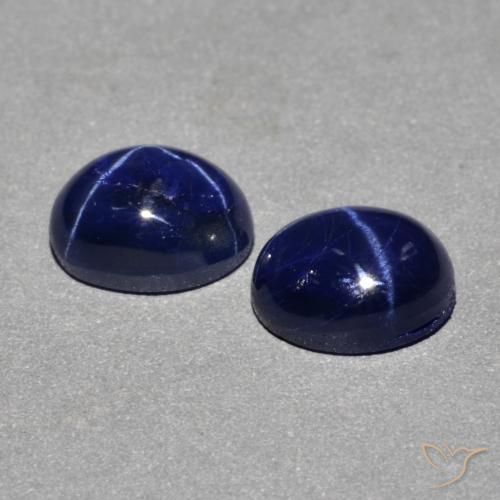 3.18 ct natürliche Navy blau Sternsaphir-Edelsteine, Oval, Lichtundurchlässig