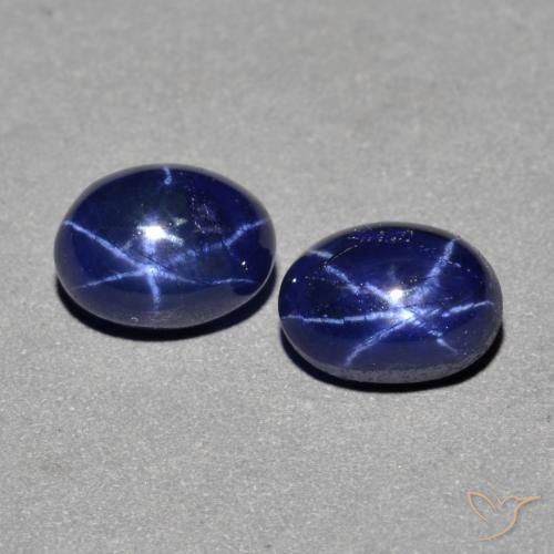 3.10ctw Natürlicher Navy blau Sternsaphir, Oval, Lichtundurchlässig