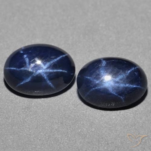 3.21ctw Natürlicher tiefblau Sternsaphir, Oval, Lichtundurchlässig