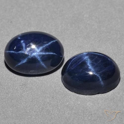 3.21 ct natürliche tiefblau Sternsaphir-Edelsteine, Oval, Lichtundurchlässig