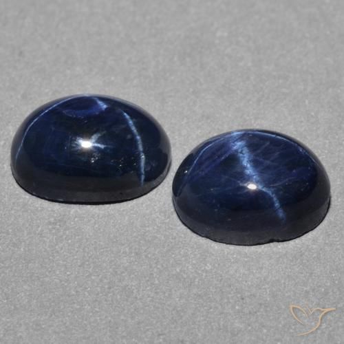 3.21 ct natürliche tiefblau Sternsaphir-Edelsteine, Oval, Lichtundurchlässig