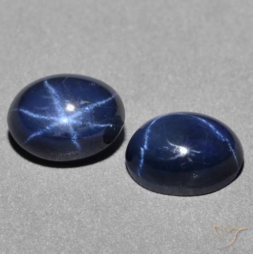 3,14 ct natürliche blauer Stern-Saphir-Edelsteine, Oval Schliff, Lichtundurchlässig