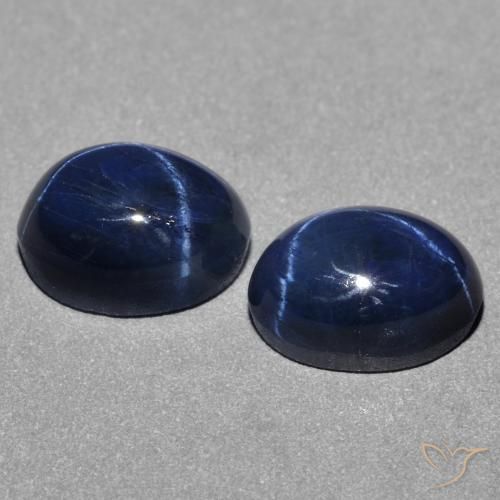 3,14 ct natürliche blauer Stern-Saphir-Edelsteine, Oval Schliff, Lichtundurchlässig