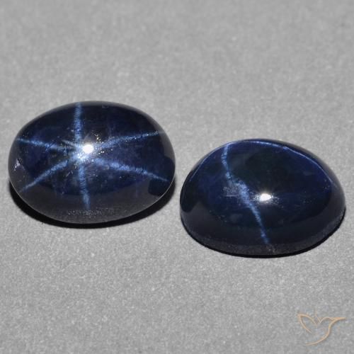 3.21 ct natürliche tiefblau Sternsaphir-Edelsteine, Oval, Lichtundurchlässig