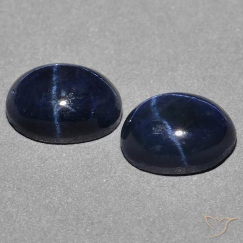 3.21 ct natürliche tiefblau Sternsaphir-Edelsteine, Oval, Lichtundurchlässig