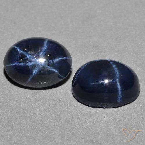 3.27 ct natürliche tiefblau Sternsaphir-Edelsteine, Oval, Lichtundurchlässig