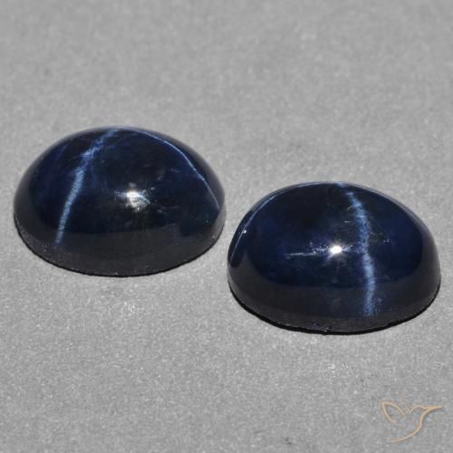 3.27 ct natürliche tiefblau Sternsaphir-Edelsteine, Oval, Lichtundurchlässig