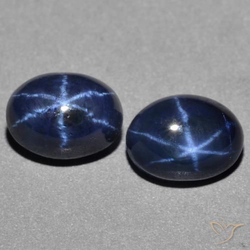 3.82ctw Natürlicher dunkelblau Sternsaphir, Oval, Lichtundurchlässig