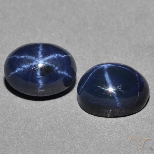 3.82 ct natürliche dunkelblau Sternsaphir-Edelsteine, Oval, Lichtundurchlässig