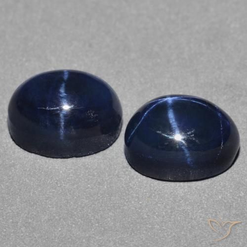 3.82 ct natürliche dunkelblau Sternsaphir-Edelsteine, Oval, Lichtundurchlässig