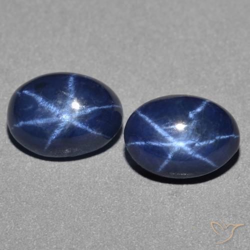 3.03ctw Natürlicher tiefblau Sternsaphir, Oval, Lichtundurchlässig