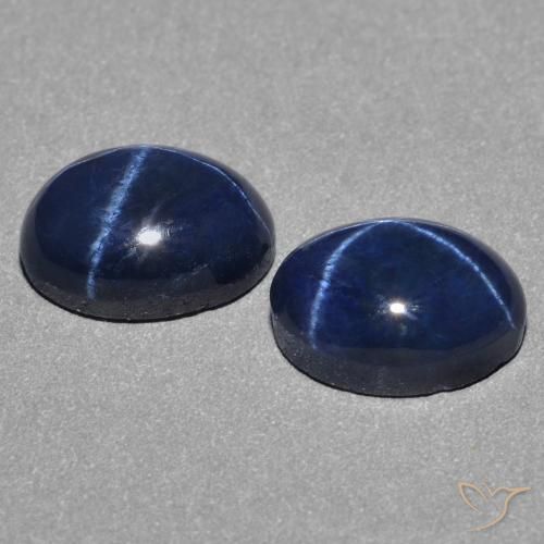 3.03 ct natürliche tiefblau Sternsaphir-Edelsteine, Oval, Lichtundurchlässig