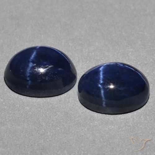 3.28 ct natürliche dunkelblau Sternsaphir-Edelsteine, Oval, Lichtundurchlässig
