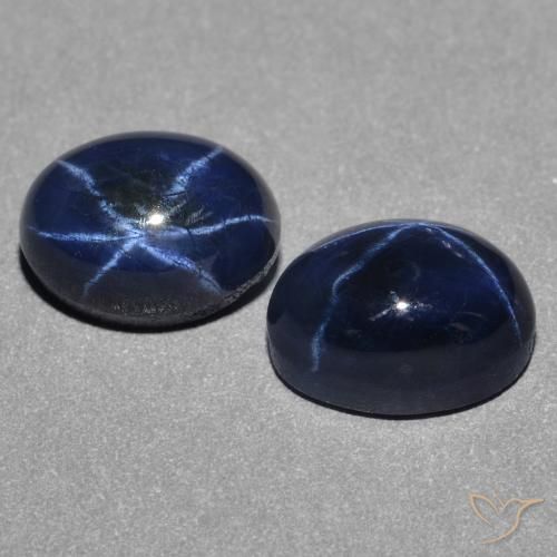 3.46 ct natürliche dunkelblau Sternsaphir-Edelsteine, Oval, Lichtundurchlässig