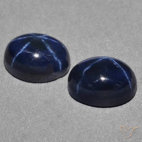 3.46 ct natürliche dunkelblau Sternsaphir-Edelsteine, Oval, Lichtundurchlässig