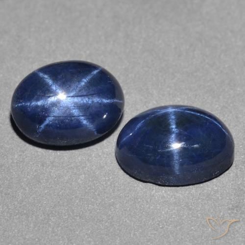 2.74 ct natürliche Tiefes Marineblau Sternsaphir-Edelsteine, Oval, Lichtundurchlässig
