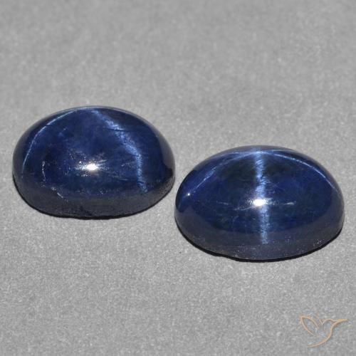2.74 ct natürliche Tiefes Marineblau Sternsaphir-Edelsteine, Oval, Lichtundurchlässig