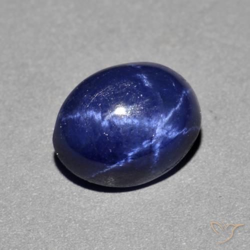 4.13ct Natürlicher Navy blau Sternsaphir, Oval, Lichtundurchlässig