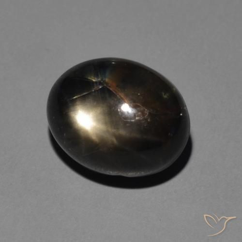 9,17 ctw natürlicher Grau-Silber-Schwarz Sternsaphir, Oval, Lichtundurchlässig